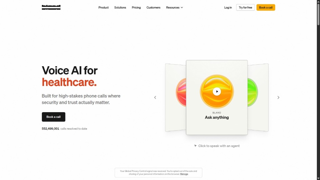 Bland AI Platform Screenshot