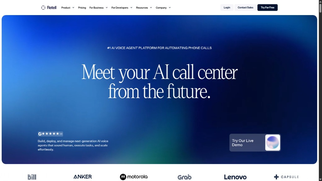 Retell AI Screenshot